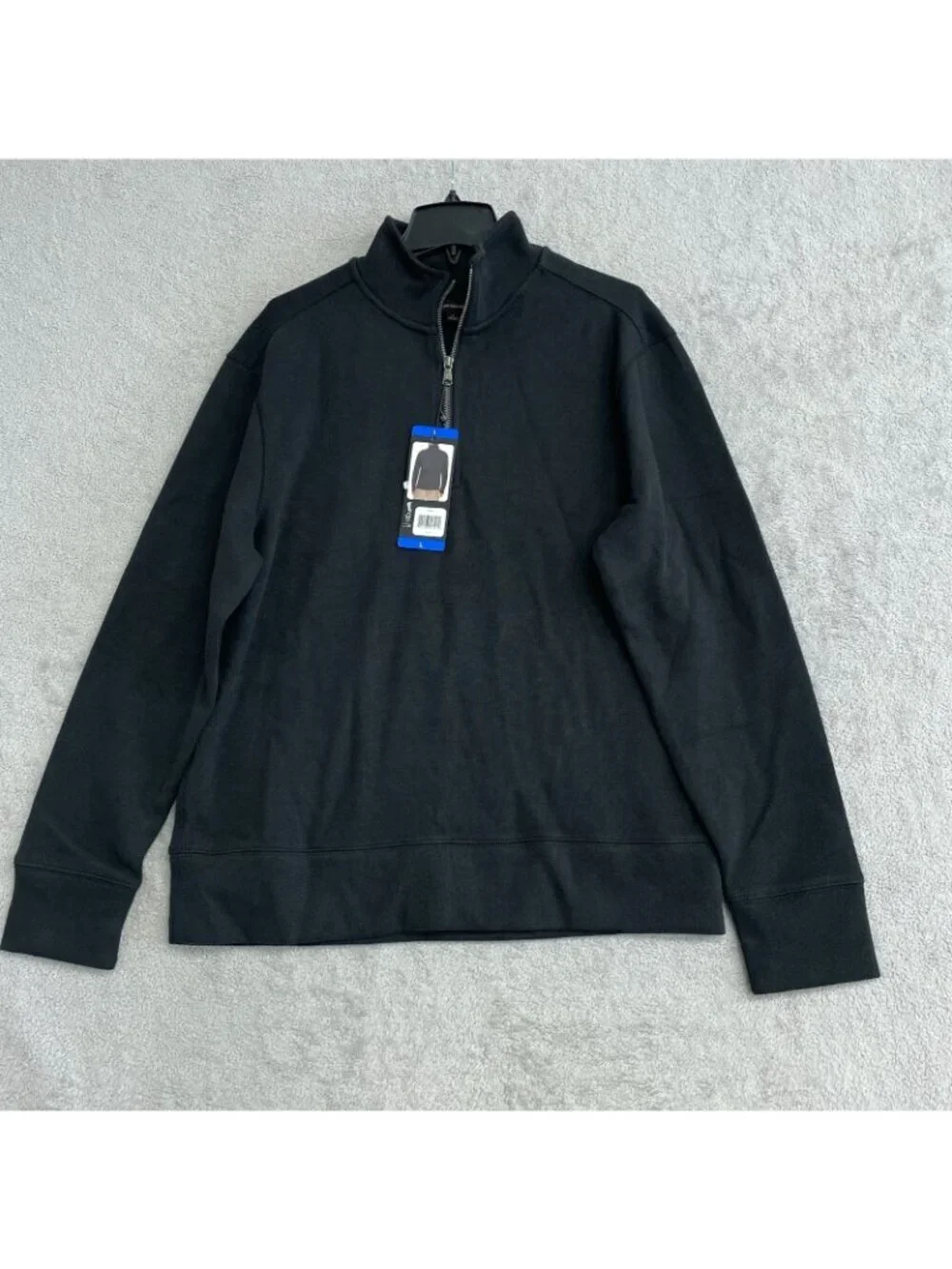 Banana Republic Men's L Black Half-Zip Sweatshirt Cotton Blend H1985
